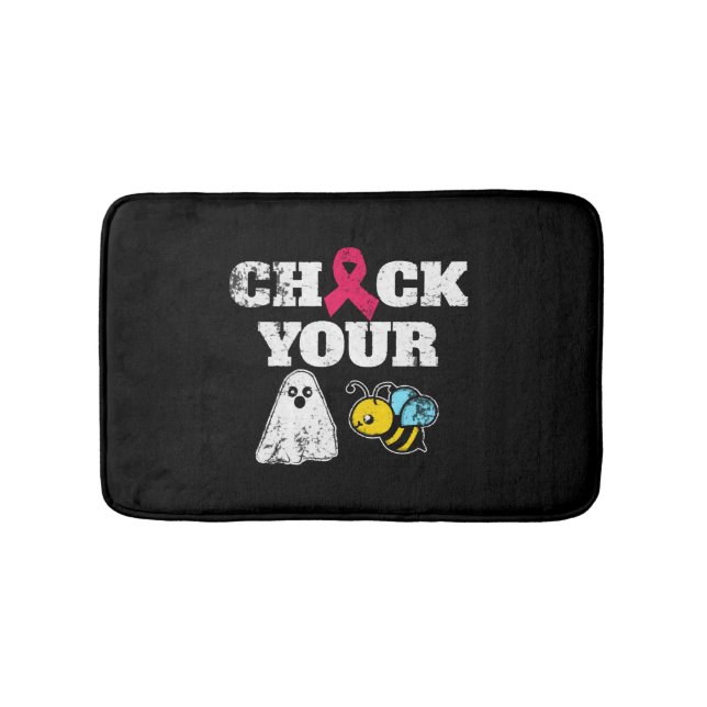 Alfombrilla De Baño Halloween sobre el cáncer de mama (Anverso)