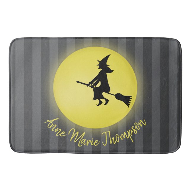 Alfombrilla De Baño Halloween Spookan Witch Broomstick Moonlight (Anverso)