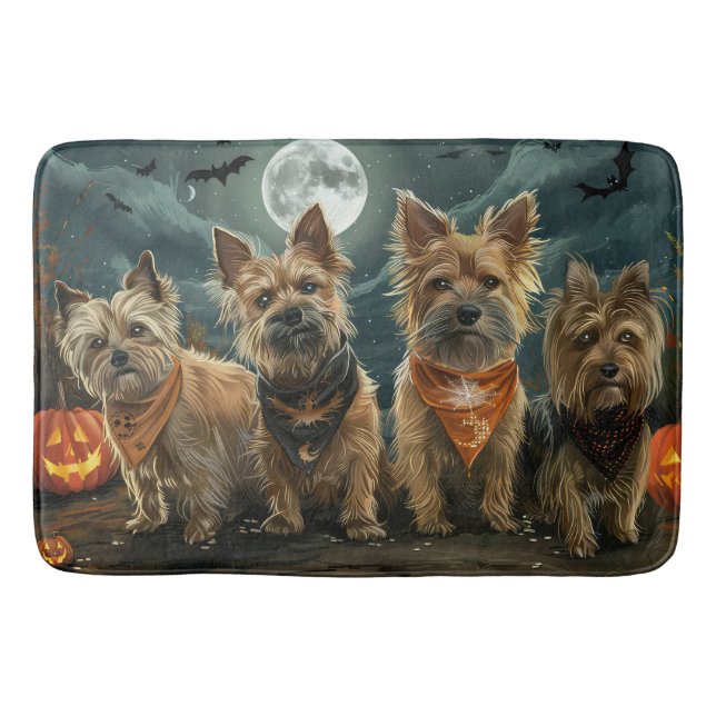 Alfombrilla De Baño Halloween Terrier Australiano Spooki (Anverso)