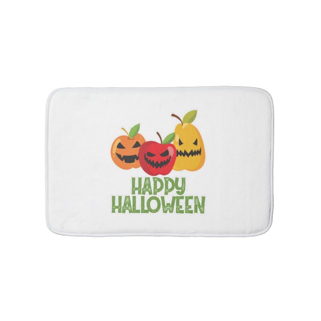 Alfombrilla De Baño Halloween Vegan Happy Halloween Calabaza Vegetaria (Anverso)