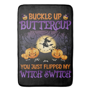 Alfombrilla De Baño Halloween Witch Switch Buckup Buttercup