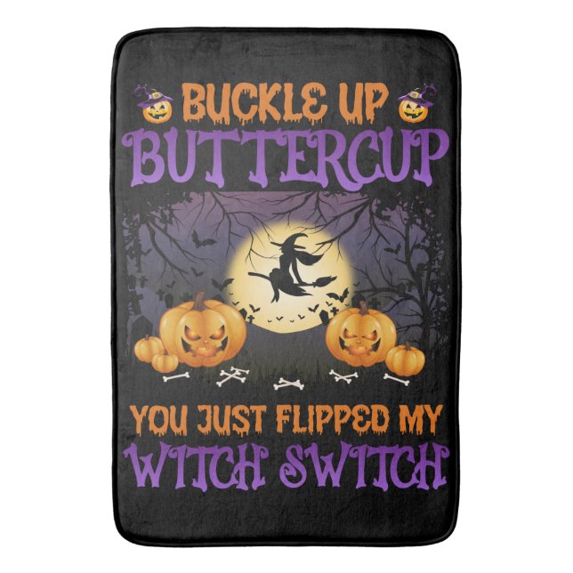Alfombrilla De Baño Halloween Witch Switch Buckup Buttercup (Frente vertical)