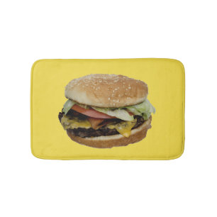 Alfombrilla De Baño Hamburguesa de queso doble con tomate y lechuga