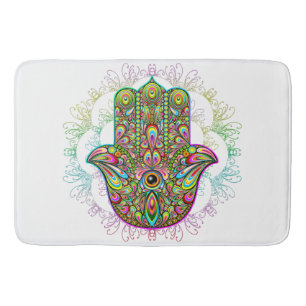 Alfombrilla De Baño Hamsa Fatma Hand Psychedelic Art
