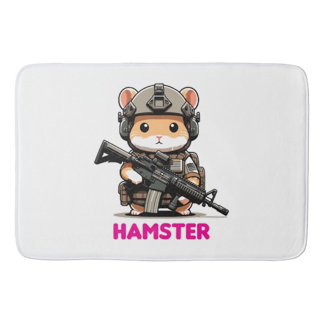 Alfombrilla De Baño Hamster Táctico (Anverso)