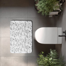 Alfombrilla De Baño Hand drawn Airplanes Aviation Pilot Aviator Fun