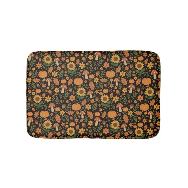 Alfombrilla De Baño Hand Drawn Rustic Fall Pattern Bath Mat (Anverso)