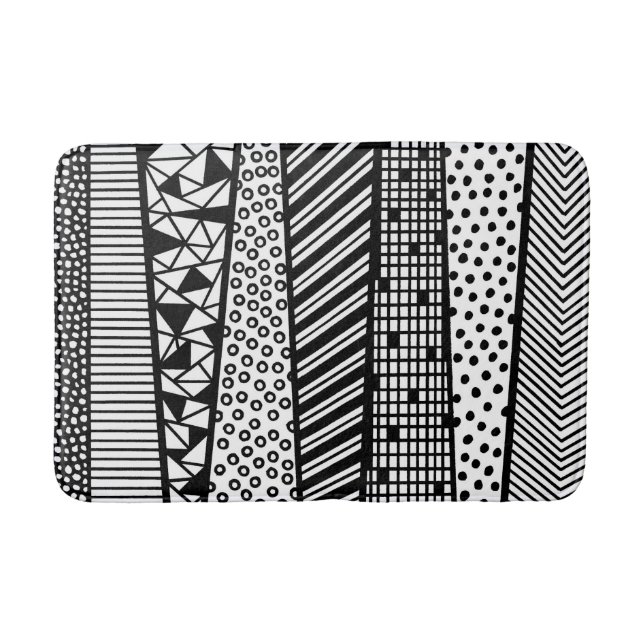 Alfombrilla De Baño Handpainted black and design white (Anverso)