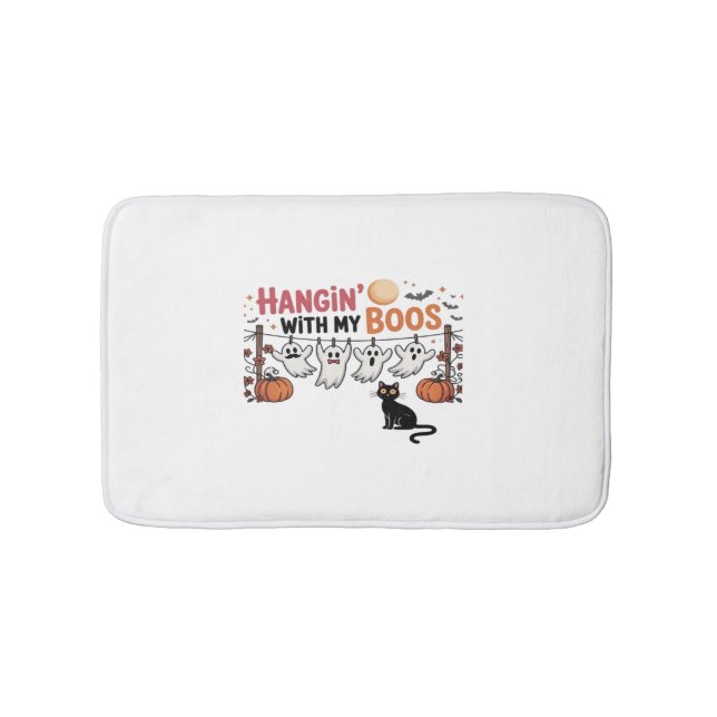 Alfombrilla De Baño Hangin Con Mi Fantasma De Boos Sostengo Gracioso G (Anverso)