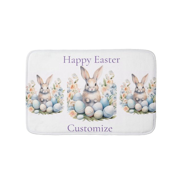Alfombrilla De Baño Happy Easter Bunny Basket Thunder_Cove (Anverso)