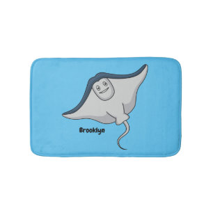 Alfombrilla De Baño Happy stingray fish cartoon illustration