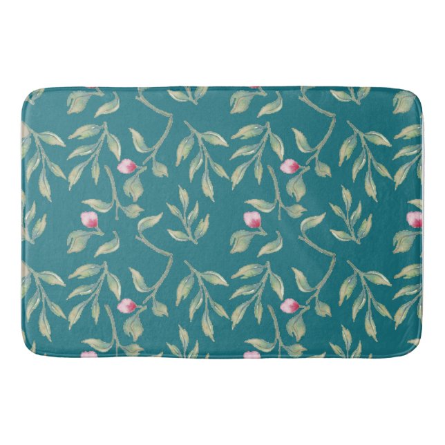 Alfombrilla De Baño Harbour Blue Floral Bath Mat (Anverso)