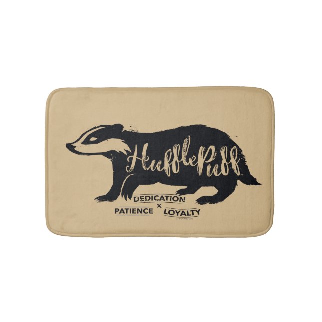 Alfombrilla De Baño Harry Potter | HUFFLEPUFF™ Tipografía de silueta (Anverso)