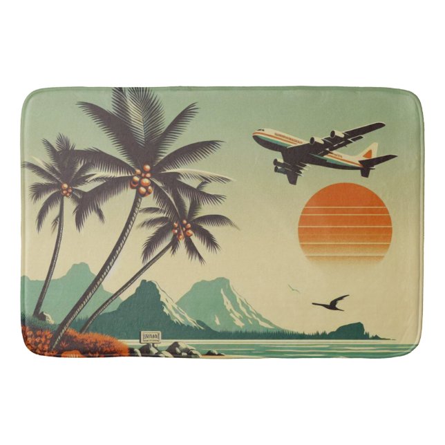 Alfombrilla De Baño Hawai vintage/Tropical (Anverso)