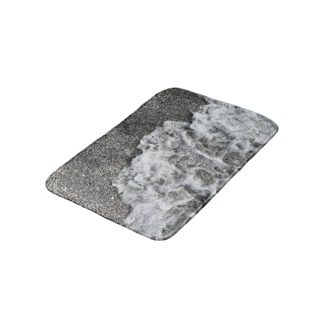 Alfombrilla De Baño Hawaii Beach Surf Black Sand Ocean Sea Foam Kona (Angular)