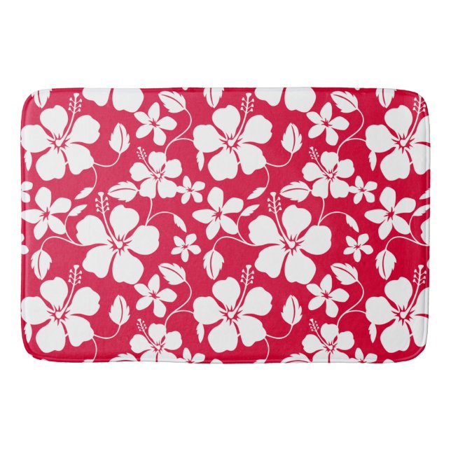 ALFOMBRILLA DE BAÑO HAWAIIAN HULA (HIBISCUS) RED (Anverso)