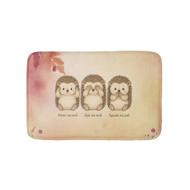Alfombrilla De Baño hear, see and speak no evil cute Hedgehogs