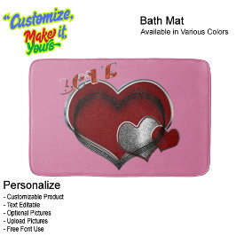 Alfombrilla De Baño Heart Magic Love Bath Mat with a Pink Background