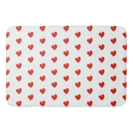 Alfombrilla De Baño Hearty Hearts - Red and White -