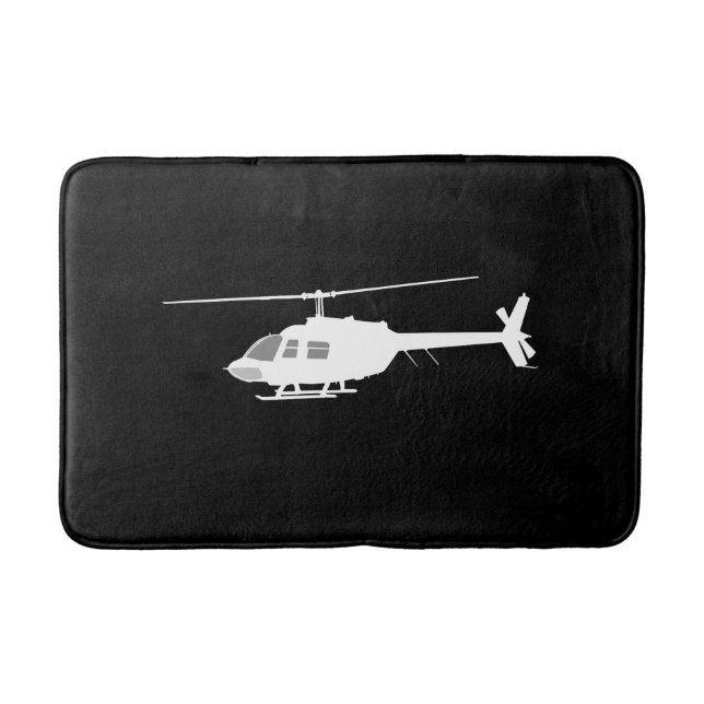 Alfombrilla De Baño Helicóptero Chopper Silhouette Flying Black (Anverso)
