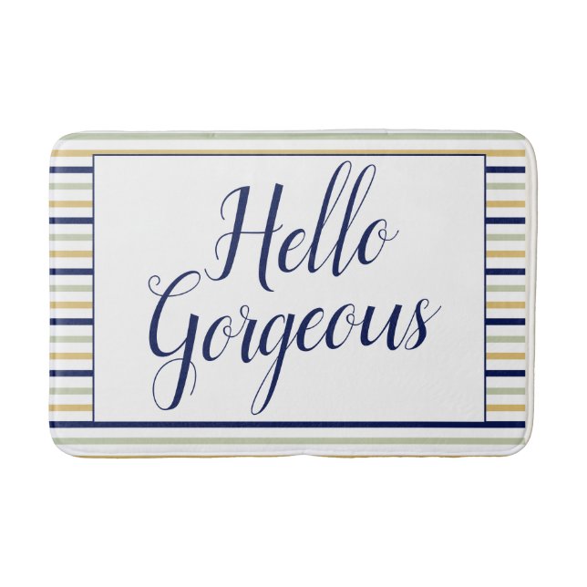 Alfombrilla De Baño Hello Gorgeous Striped (Anverso)