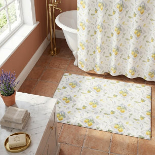 Alfombrilla De Baño Herencia Italiana Riviera Acuarela Limón Baño