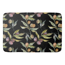 Hermosa acuarela Patrón de aceitunas italiano negr