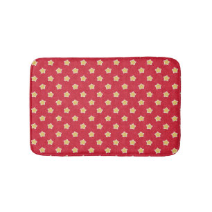 Alfombrilla De Baño Hermosa estrella roja y dorada