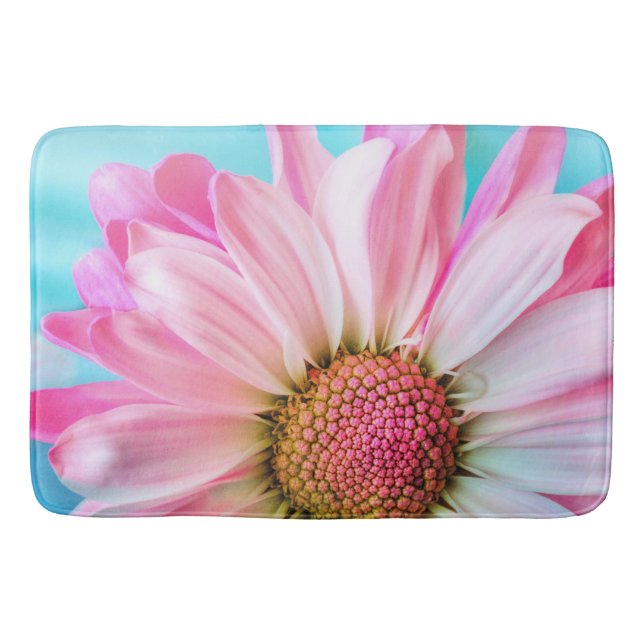Alfombrilla De Baño Hermosa flor rosa cercana foto (Anverso)