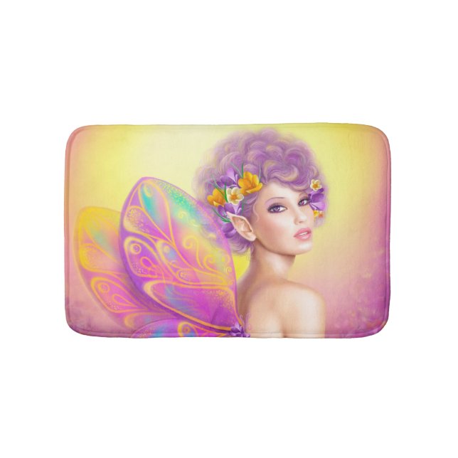 Alfombrilla De Baño Hermosa mariposa de hadas chicas (Anverso)