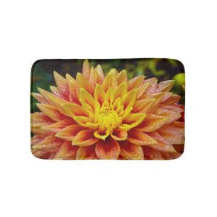 Alfombrilla De Baño Hermosa naranja dahlia