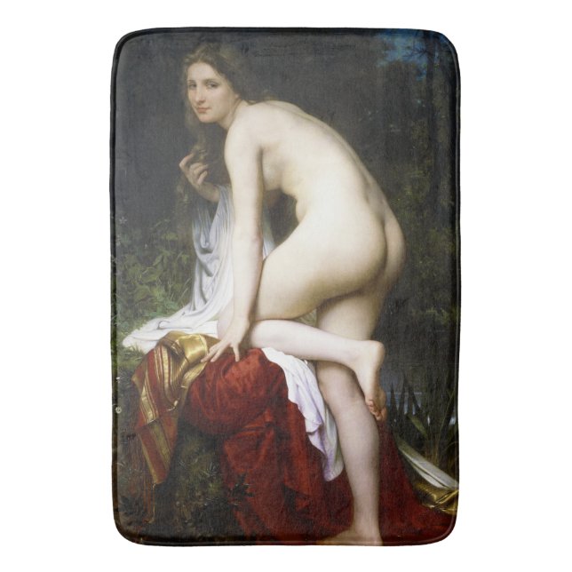 Alfombrilla De Baño Hermosa pluma femenina (por Bouguereau) (Frente vertical)