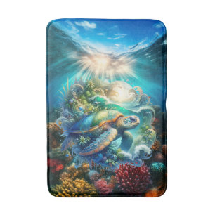 Alfombrilla De Baño Hermosa Tortuga Marítima