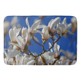 Alfombrilla De Baño Hermosas flores blancas de Magnolia Sargentiana