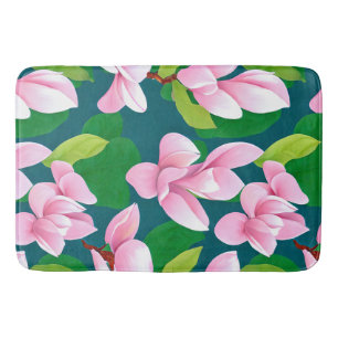 Alfombrilla De Baño Hermosas flores de magnolia rosada