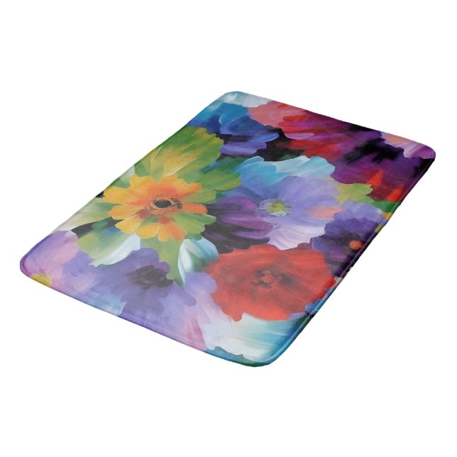 Alfombrilla De Baño Hermosas Flores Pintadas (Angular)