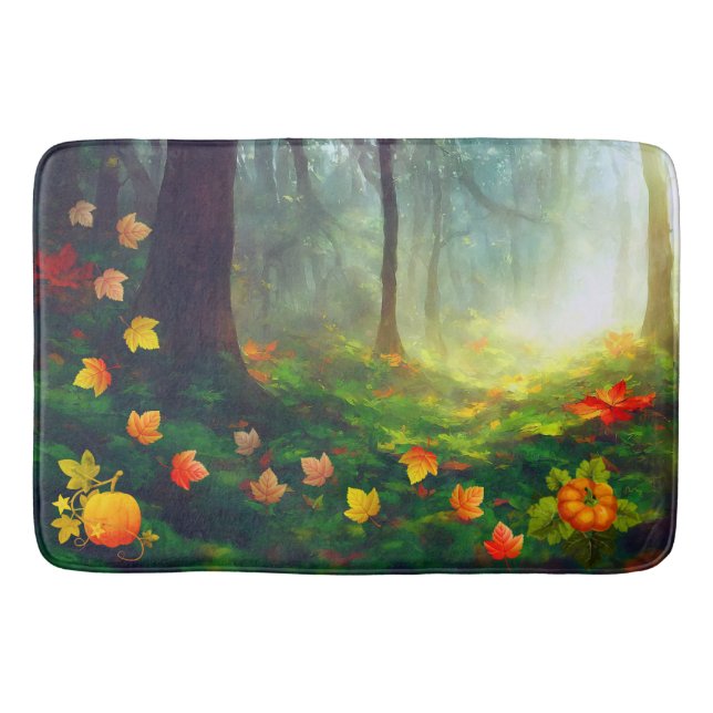 Alfombrilla De Baño Hermosas hojas de otoño (Anverso)