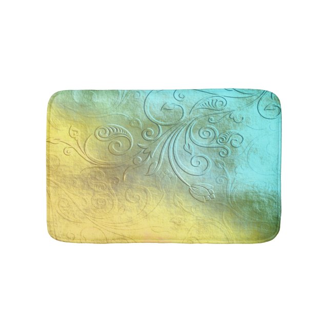 Alfombrilla De Baño Hermoso Aqua y mat de baño amarillo (Anverso)