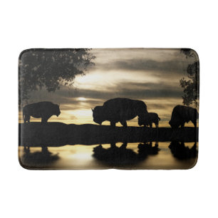 Alfombrilla De Baño Hermoso Bathmat del Sudoeste con Buffaloes