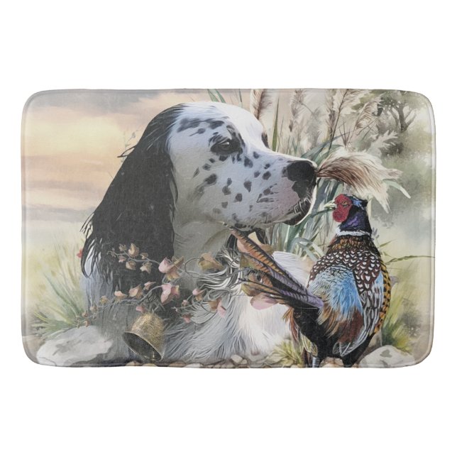 Alfombrilla De Baño Hermoso estilo inglés con faisán, arte (Anverso)