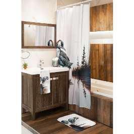 Alfombrilla De Baño hermoso globo sobre una roca en acuarela