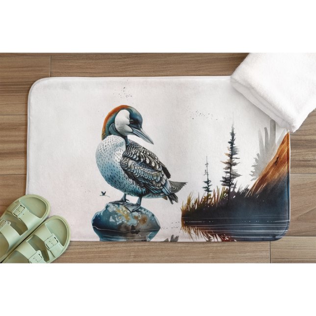 Alfombrilla De Baño hermoso globo sobre una roca en acuarela (Subido por el creador)