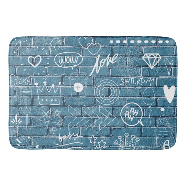 Alfombrilla De Baño Hermoso graffiti en pared caligrafía verde (Anverso)