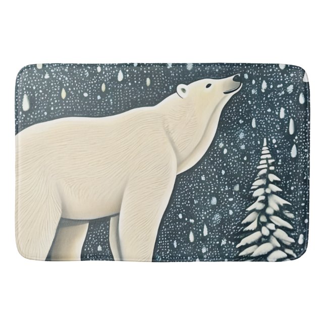 Alfombrilla De Baño Hermoso oso polar ártico (Anverso)