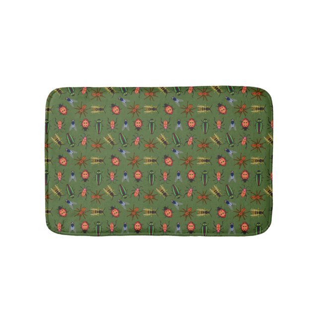 Alfombrilla De Baño Hermoso patrón de insectos (Anverso)