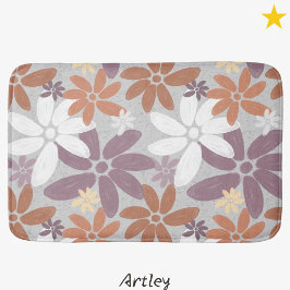 Alfombrilla De Baño Hermoso patrón floral bandera lesbiana sáfica