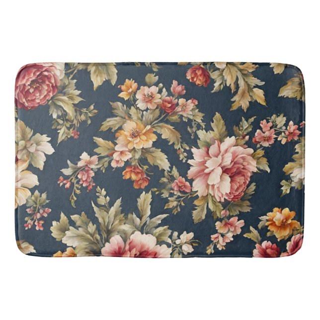 Alfombrilla De Baño Hermoso patrón floral italiano (Anverso)