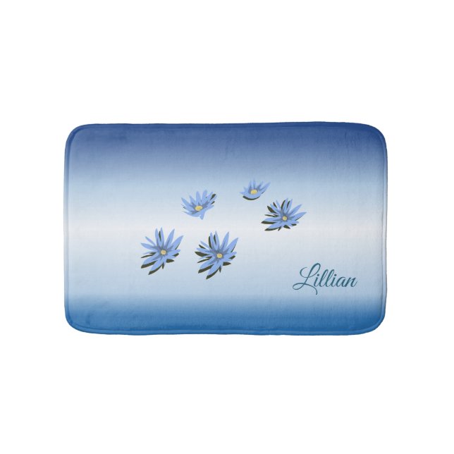 Alfombrilla De Baño Hermosos Blue Lilies (Anverso)