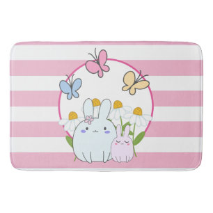 Alfombrilla De Baño Hermosos conejitos con martillos de primavera y ma