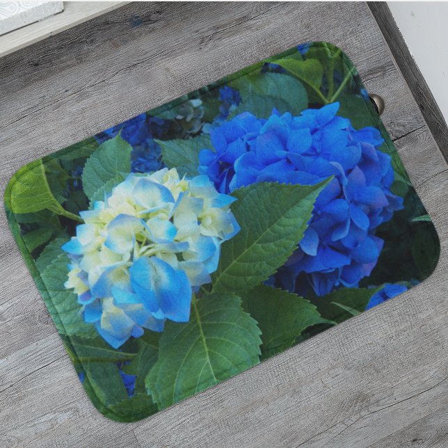 Alfombrilla De Baño Hidrangea azul florecimiento floral (In Situ)